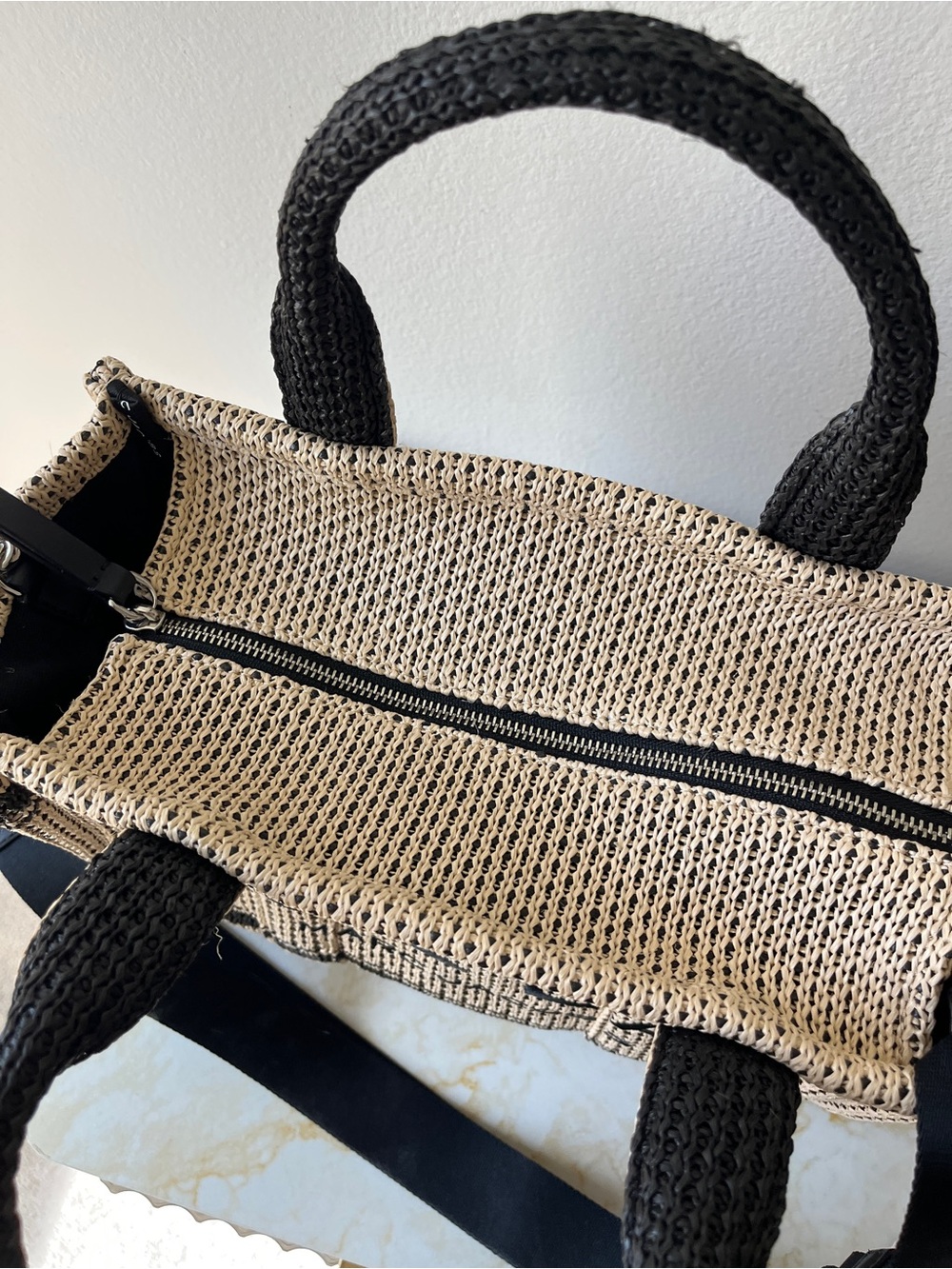 Marc Jacobs Beige and Black Woven 'The Tote Bag' - Picture 4 of 5